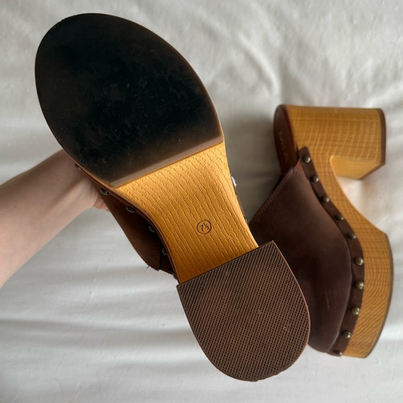 Vintage Y2K Leather Chunky Mules / Clogs - Picture 6 of 7
